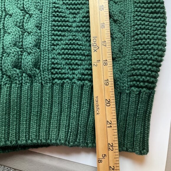 VTG Rebecca Thomas Small-Med Chunky Green Fisherman Cable Knit Sweater Old Money - Picture 6 of 8